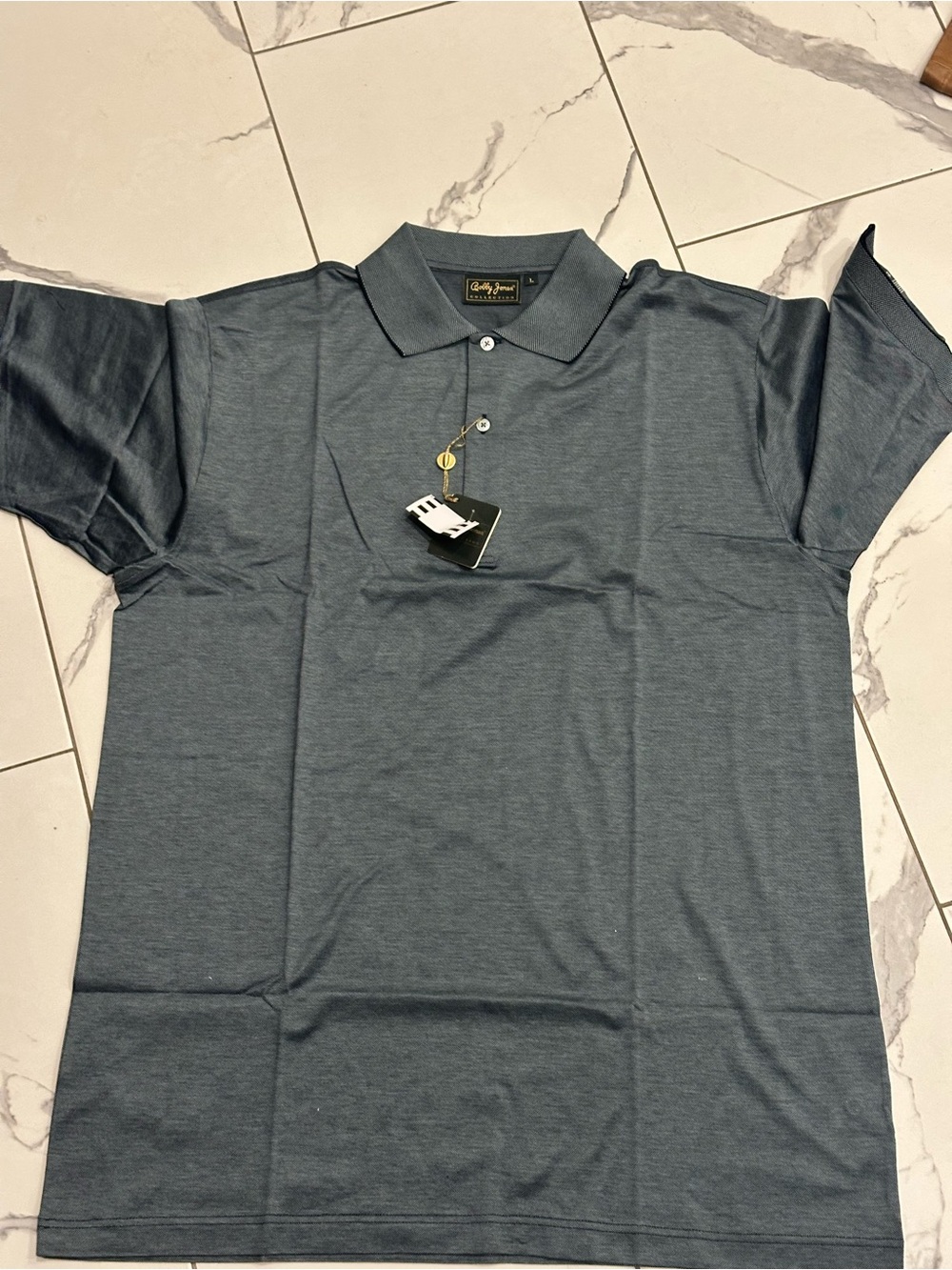 Bobby Jones Heathered Slate Blue Polo
